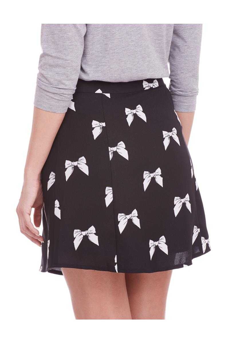 Poppy Lux Elaine Bow Print Skirt