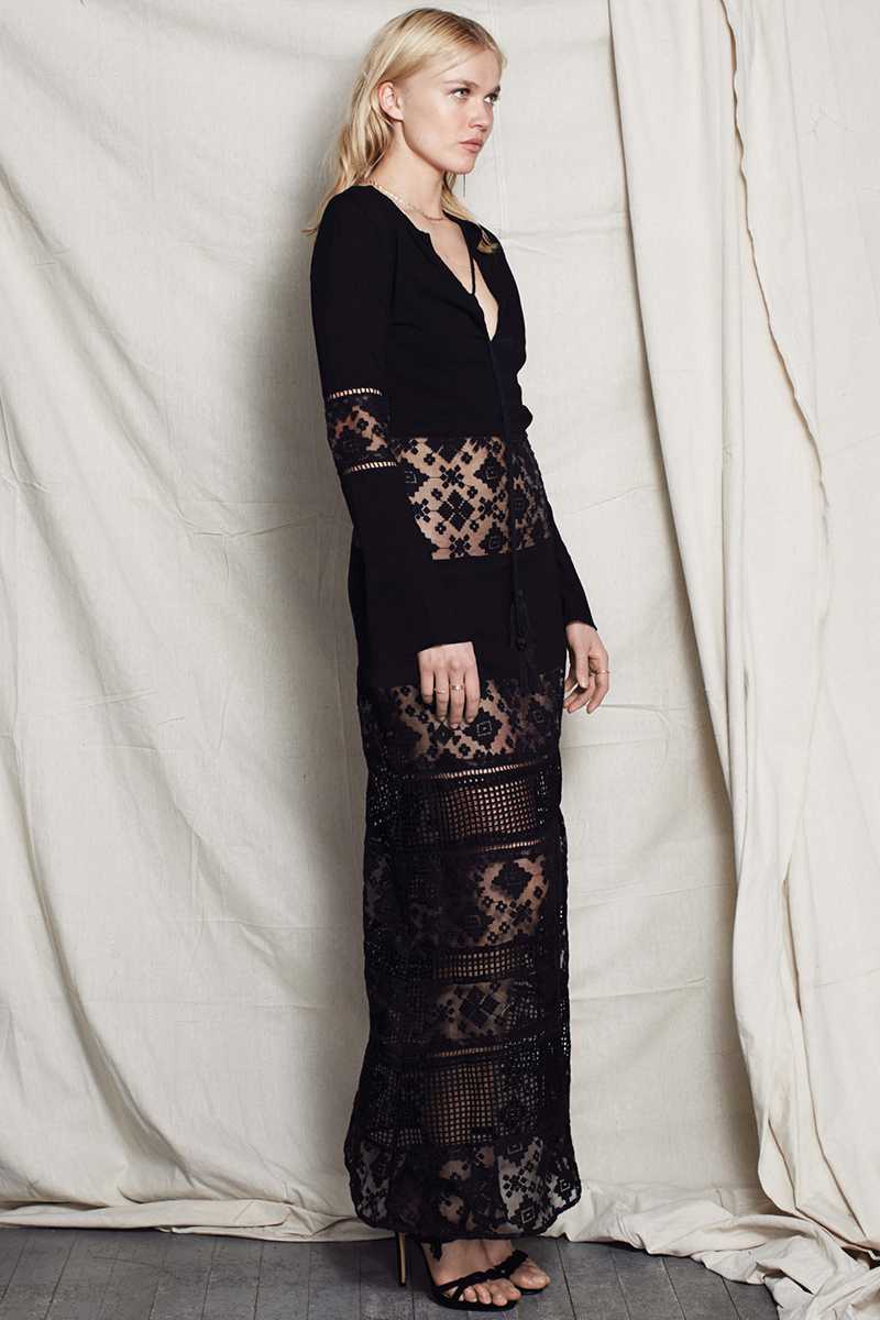 Stevie May San Antonio Lace Insert Maxi Dress Black Stevie May San Antonio Lace Insert Maxi Dress Black