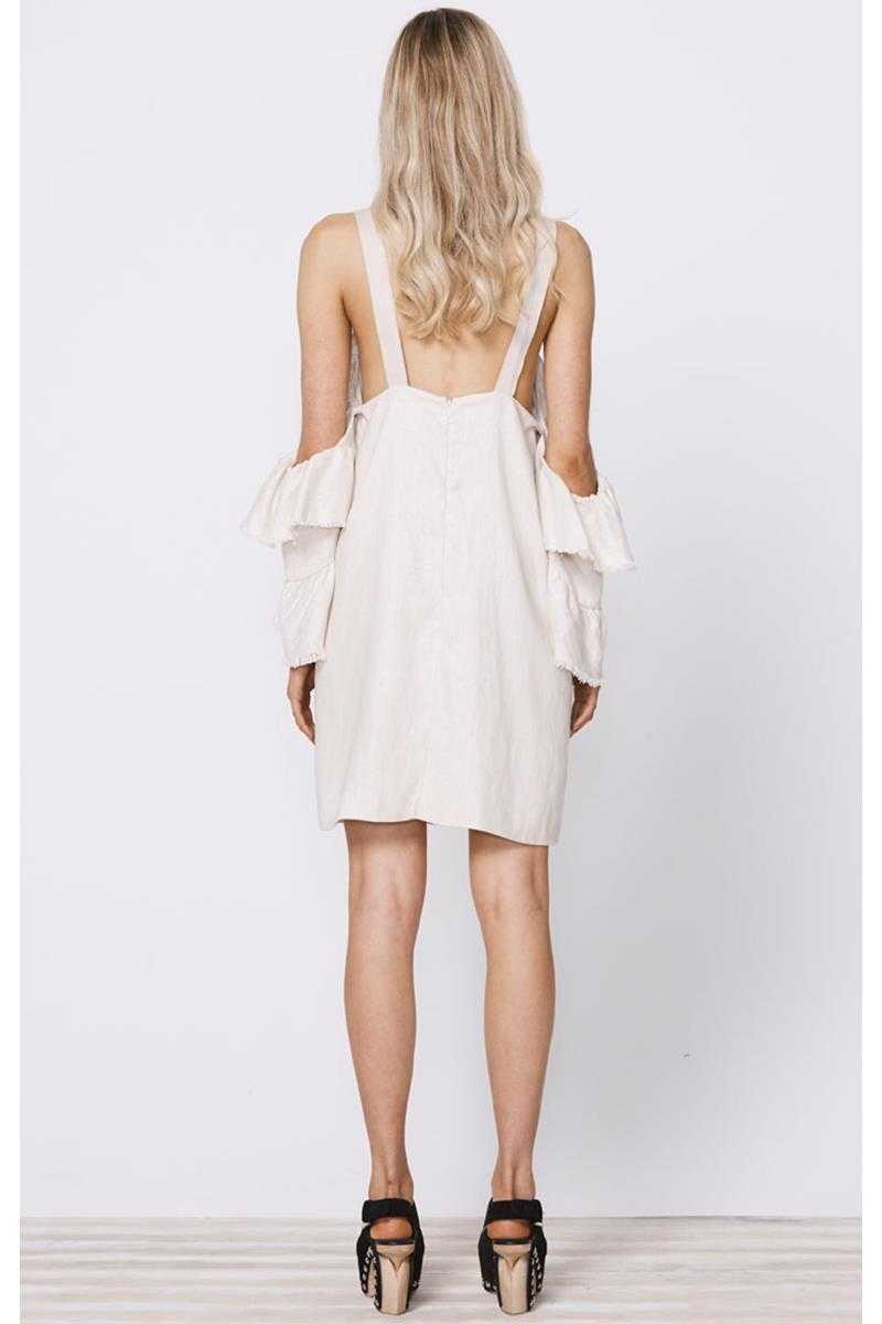 Stevie May Thyme Cold Shoulder Linen Mini Dress Stevie May Thyme Cold Shoulder Linen Mini Dress