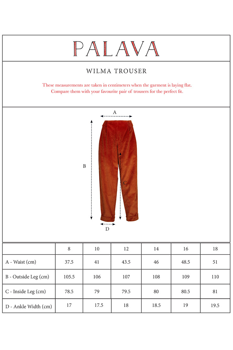 Palava Wilma Corduroy Trousers Rust