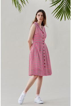 Emily and Fin Frankie Dress Retro Stripe Red and White