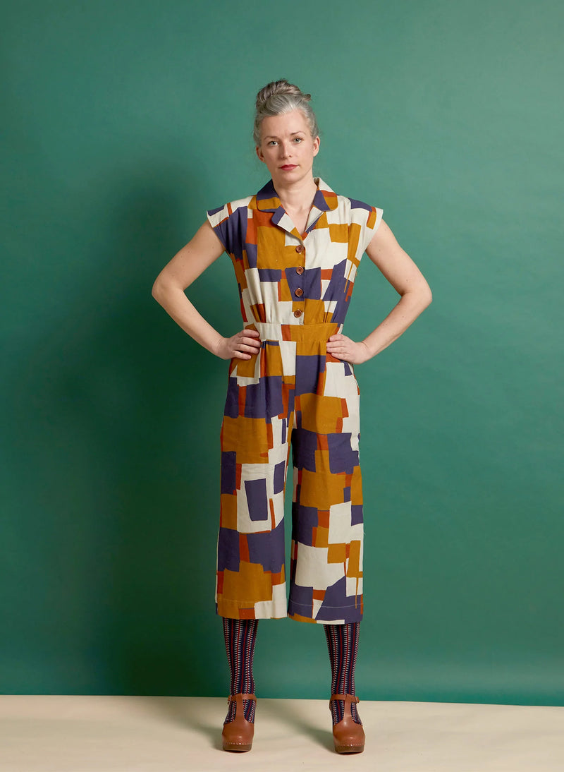 Francesca s striped sale jumpsuit