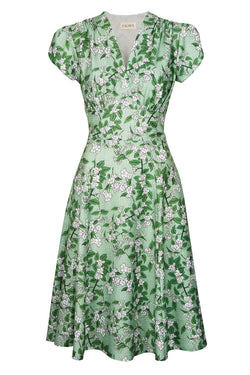 Palava Rita Dress Green Apple Blossom Tencel